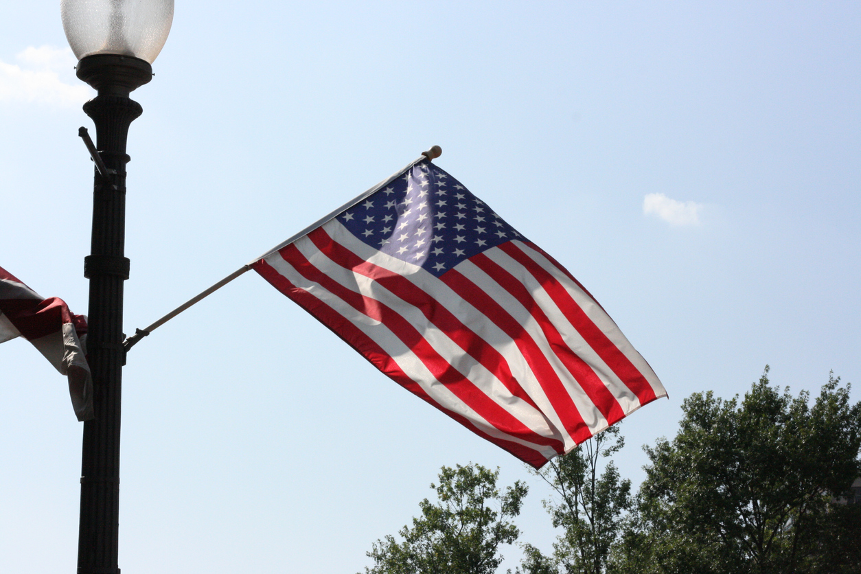 American flag in washington DC.